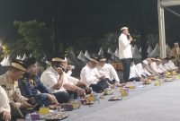 Bupati Tangerang Maesyal Rasyid menyampaikan kata sambutan dalam acara istighoasah doa bersama untuk kesuksesan MTQ ke-XXII Tingkat Provinsi Banten pada Kamis malam (24/04/2025)