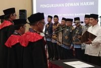 Prosesi Pengukuhan Dewan Hakim MTQ ke-XXII Tingkat Provinsi Banten oleh Wagub Banten Dimyati Natakusumah
