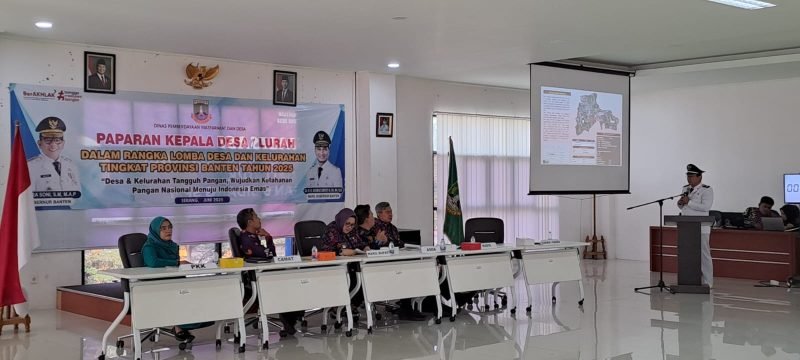 Wabup Tangerang menghadiri langsung paparan Kades Sodong pada Lomba Desa Tingkat Provinsi Banten, Jumat (13/06/2025)