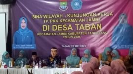 Kunjungan PKK Kabupaten Tangerang dalam rangka Bina Wilayah di Desa Taban Kecamatan Jambe pada 22 Mei 2025