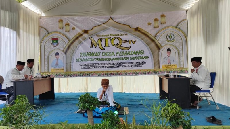 Salah satu penampilan Peserta Cabang Tilawah pada MTQ ke-4 Tingkat Desa Pematang Kecamatan Tigaraksa 