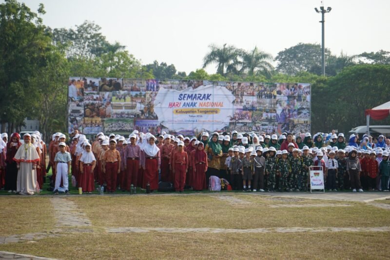 Sebanyak 2000 Anak Kabupaten Tangerang mengikuti apel Akbar dalam rangka Hari Anak Nasional 2026