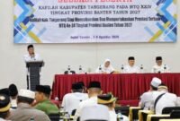 Muhamad Iqro sekretaris LPTQ Kabupaten Tangerang yang juga Kasubag TU Kemenag menyampaikan laporan seputar seleksi peserta MTQ Banten